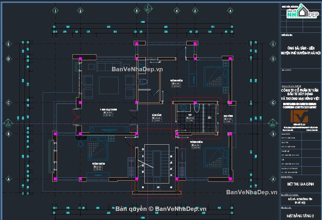 Hồ sơ thiết kế 6 bộ bản vẽ Biệt thự 3 tầng Bằng Autocad [Đồng giá 40K]